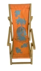 Vintage Barbie Doll Beach Pool Lounge Chair Orange & Blue Hawaiian Hula