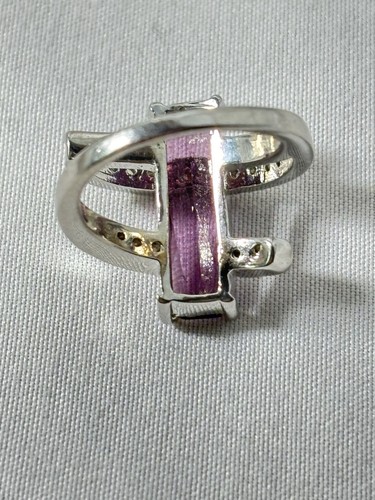 Pink Topaz Crystal 925 Silver Cocktail Ring Petite - Bild 12 von 14