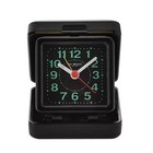 Travel Alarm Clock Black Square Folding Design Portable Retro Quartz Beep Alarm