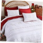  King Size Quilt Christmas Theme Bedding Sets with King（96"x106"） Red Green
