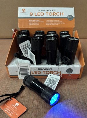 JOB LOT. Clearance Stock. 12 x New Ultra Violet 9 LED Torches eBay