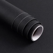 15.7" X 118" Peel and Stick Wallpaper Matte Black Contact Paper for New Environm