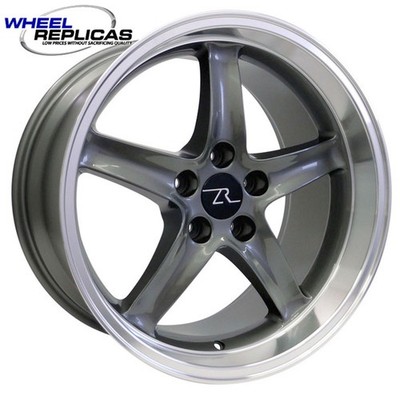 (2) 18'' Gunmetal Cobra R Deep Dish style Wheels Pair 18x10 5x114.3 94-04 Mustang