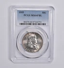 MS64 FBL 1955 Franklin Half Dollar PCGS Blue Label