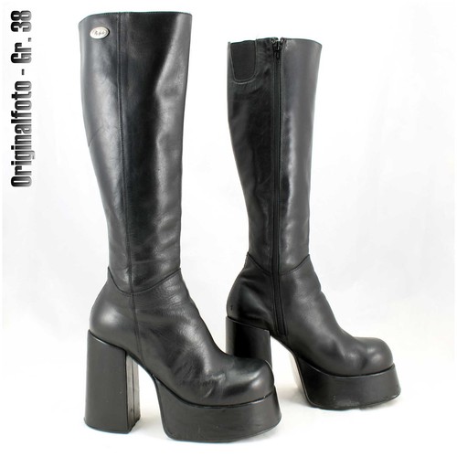 Buffalo Plateaustiefel Gr. 36/37/38/39/40 Modell 24400-T Lederstiefel schwarz - Bild 10 von 12