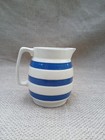 Staffordshire Chef Ware Jug Blue & White Stripe 11 cm Tall Milk jug ((K)