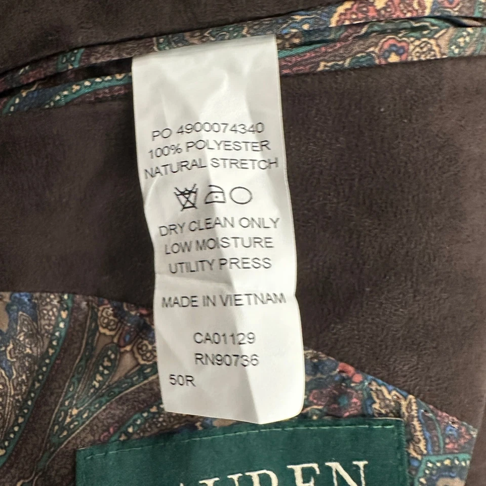 Blazer Lauren Ralph Lauren Hombre 50R Marrón Gamuza Look Abrigo Deportivo Clásico Dinero Antiguo Foto 4 de 4