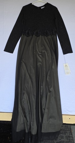 Funda schwarz Glitzer Abendkleid Größe 12,5 US volle Länge luxuriös formelles Kleid neu mit Etikett - Bild 19 von 22