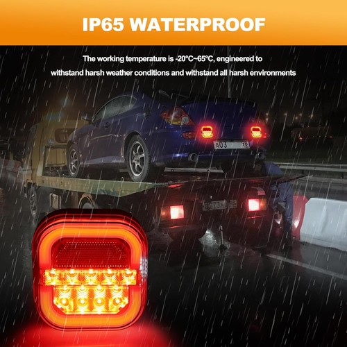 [2024 Upgrade] Wireless Trailer Lights for Towing - Rechargeable LED Tail Red  - Picture 4 of 7