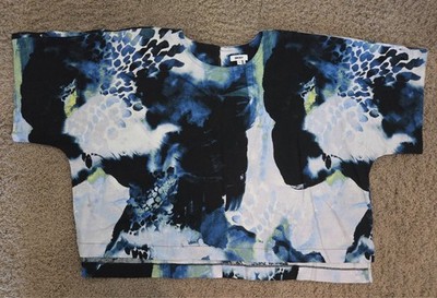 DKNY Blouse, Size 3X, 3/4 Sleeves, Blue, Black & White