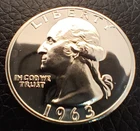 1963 Washington Quarter,  25c, Brilliant Uncirculated, PROOF SILVER, (1X)
