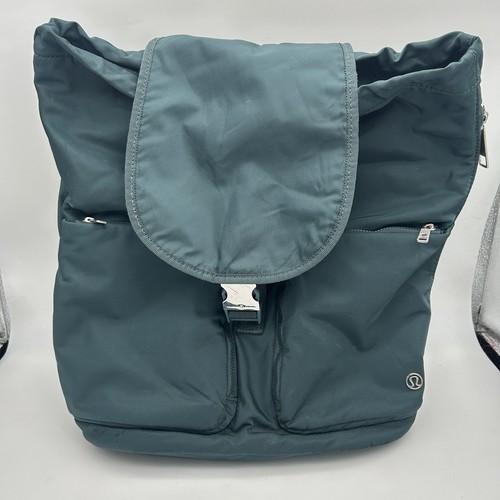 Lululemon Carry Onward Rucksack Backpack Gym Laptop Bag Yoga Green Cargo Pockets