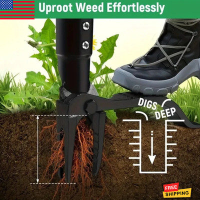 Weeder Puller Stand Up Weed Tool Handle Claw Garden Outdoor Root Remover Killer