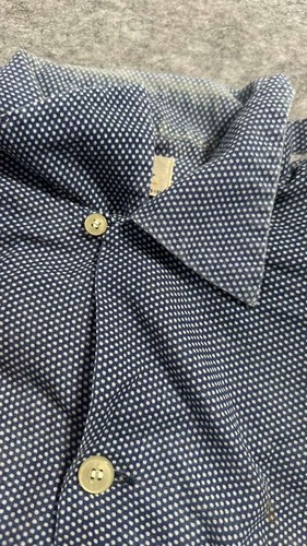 VTG 50s Arrow Sanforized Blue Button Up Shirt Loop Collar Sz M Rockabilly Atomic - Picture 8 of 16