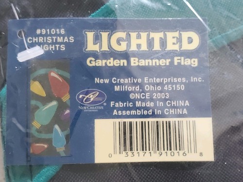 Vintage NCE Lighted Garden Flag Christmas Lights Design #91016 New in Package - Picture 6 of 10
