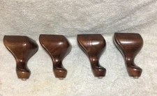 1299 Queen Anne Furniture Feet Chair Ottoman Cabinet Sofa 4 legs 5.5" Oak Finish