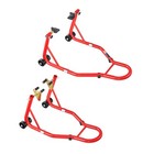 Motorcycle Front & Rear Stand Lift 850 lbs Spoolift Paddock Swingarm Arm Red