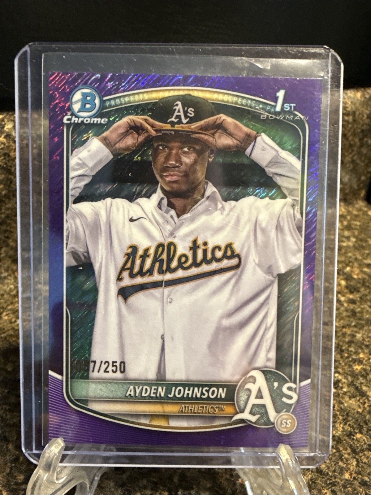 2025 Bowman Chrome - Ayden Johnson 1st Purple Wave Refractor /250  #BCP-197