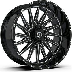 24x12 TIS 547BM Gloss Black Milled Wheels 8x6.5 (-44mm) Set of 4 - Bild 1 von 5
