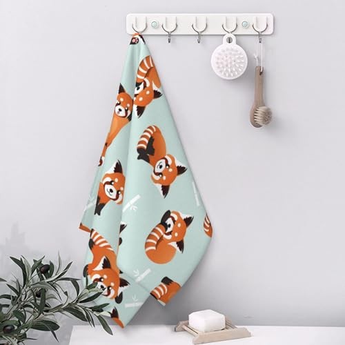 Linda Toalla de Mano Panda Roja para Baño Juego de 2 Toallas de Baño de Mano Suave - Imagen 5 de 6