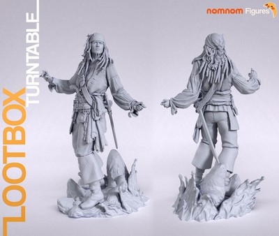 Captain Jack Sparrow, Johnny Depp, Black Pearl,Figur, 3D Druck, Statue, UNBEMALT