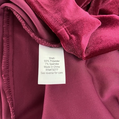 Nine West Dress Womens Size XL Burgundy Velour V Neck Belt Long Sleeve Holiday - Picture 9 of 15