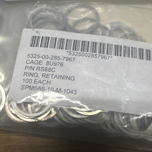 NSN 5325-00-285-7967 P/N RS68C RING RETAINING - Picture 1 of 2