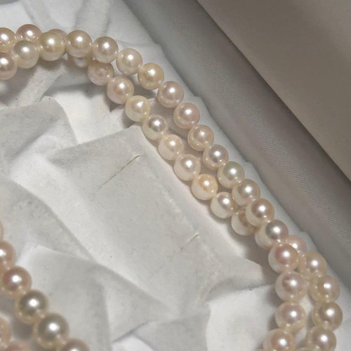 Perlenkette Akoya Zuchtperlen Halskette 43 cm 6,0-5,5 mm weiß aus Japan - Bild 4 von 24