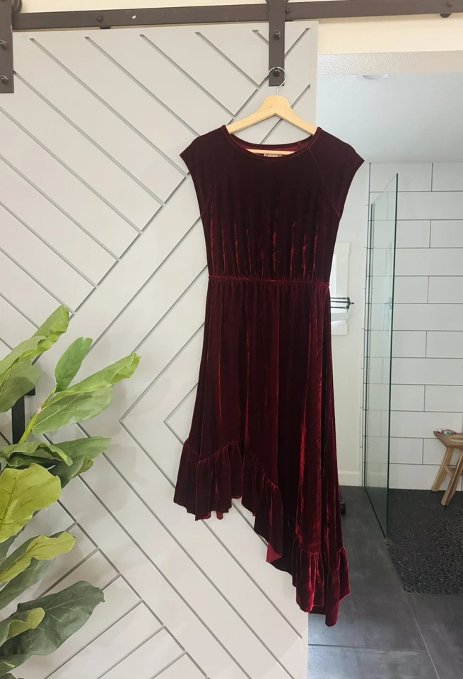 Vestido Aleena Joyfilm Niñas Navidad/Vacaciones Terciopelo En Rojo Rubí Talla 14 Foto 2 de 4