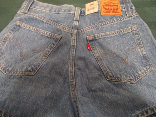 Levi's High Wasted Mom Shorts W28 blau Denim entspannt 3" Schrittlänge hoher Bund niedrig geschnitten - Bild 5 von 6