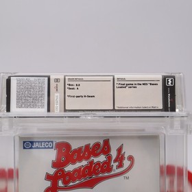 NES Nintendo BASES LOADED 4 IV - WATA GRADED 8.0 A! NEW & Sealed with H-Seam!