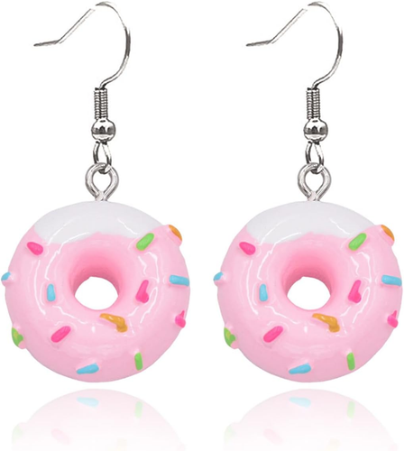 Aretes colgantes dona mujer divertidos dulces joyeria pastel rosa accesorios - Picture 8 of 12