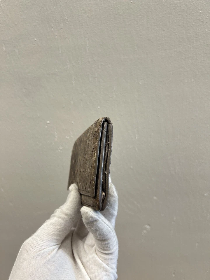 Auth BOTTEGA VENETA Intrecciato Card Case Holder Brown Leather - Image 2 of 4