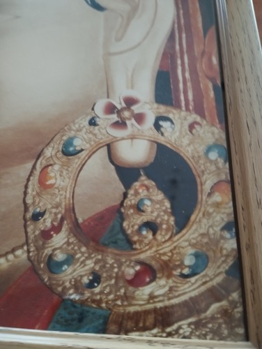Gerahmtes Bild Gautama Buddha Kopf Nepal 32 x 24 Cm Holzrahmen - Bild 2 von 3
