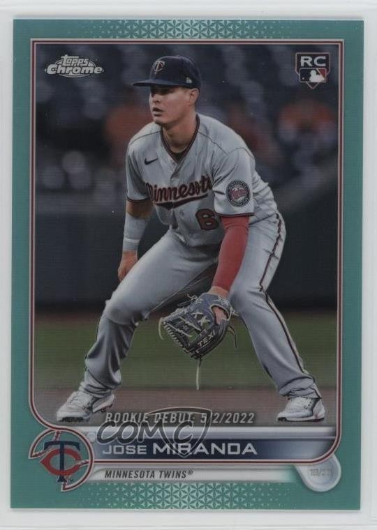 2022 Topps Chrome Update Debut Aqua Refractor /250 Jose Miranda Rookie RC 1k7l