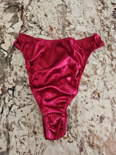 True Vintage Victoria Secret Second Skin Satin High Leg Thick Waistband Thong - Picture 1 of 3