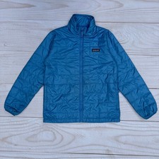 Patagonia Boys Nano Puff Primaloft Jacket Size M (10) Brick Quilted Blue #68001
