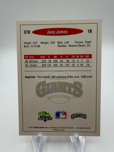 1991 Classic/Best Baseball Card #s 251-450 - You Pick - Picture 280 of 424