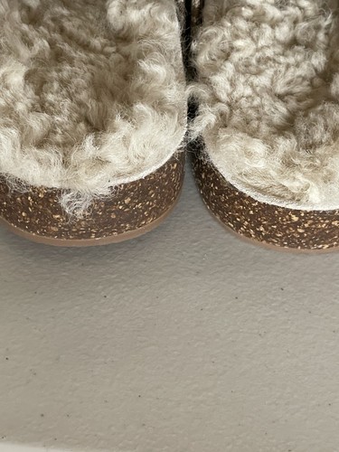 TORY BURCH T MONOGRAM CHARM NEEDLEPOINT SHEARLING MULE IN CHEETAH BUTTERMILK 5M - Picture 8 of 14
