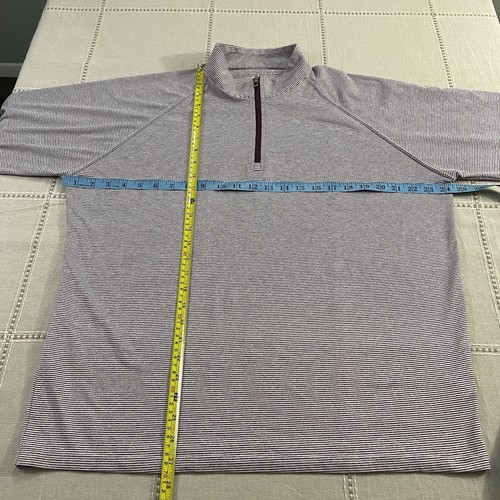 Pullover Holderness & Bourne Para Hombres Grande Seco Lujo Rendimiento 1/4 Cremallera Rayas - Imagen 10 de 12