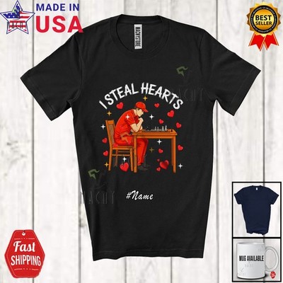 Custom Name I Steal Hearts; Valentine Chess Player Team; Single Lover Shirt