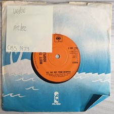 Mott The Hoople All The Way From Memphis Vinyl Record 7" VG/VG S CBS 1764 1973