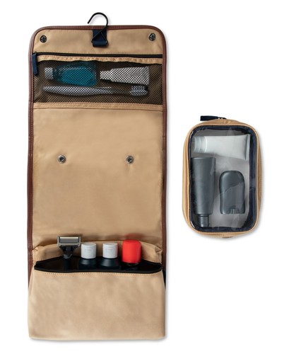 Tommy Hilfiger kit da viaggio uomo da appendere e organizer toilette kaki taglia unica - Foto 3 di 4