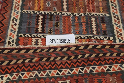 Vegetable Dye Kilim Tribal Reversible 14 ft Long Runner Flat weave Wool Rug 4x14 - Picture 15 of 15