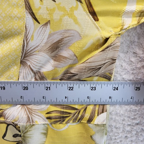 Jos A Bank Silk Hawaiian Shirt Mens Medium Yellow Camp Tropical Palm Patchwork - Picture 13 of 19