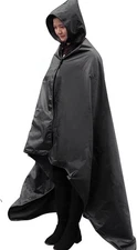 DUKUSEEK Hooded Stadium Blanket, Waterproof Windproof 59" x 79", Black 