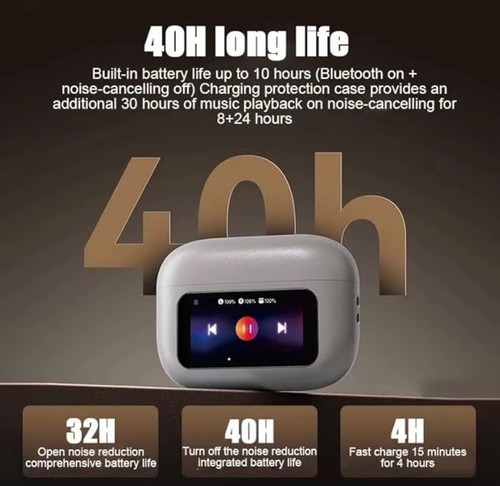 Kabellose Touchscreen-Ohrhörer mit mehreren Funktionen und Smart Display Geräuschunterdrückung - Bild 7 von 9