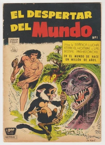 EL DESPERTAR DEL MUNDO #1 LA PRENSA MEXICO 1954 JOE KUBERT ONE MILLION YEARS AGO