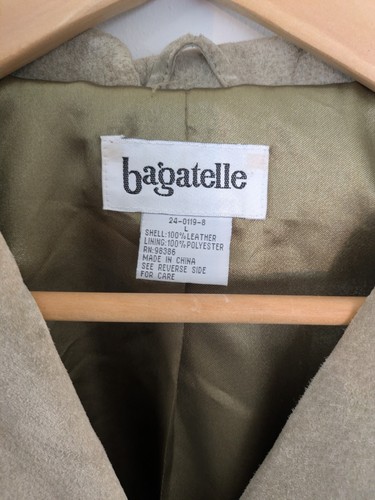 Bagatelle taupe Wildleder Lederjacke klassisch minimalistisch Vintage Damen Gr. L  - Bild 4 von 16