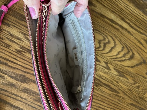 DKNY 3 Pocket Hot Pink Crossbody Bag - Picture 6 of 22